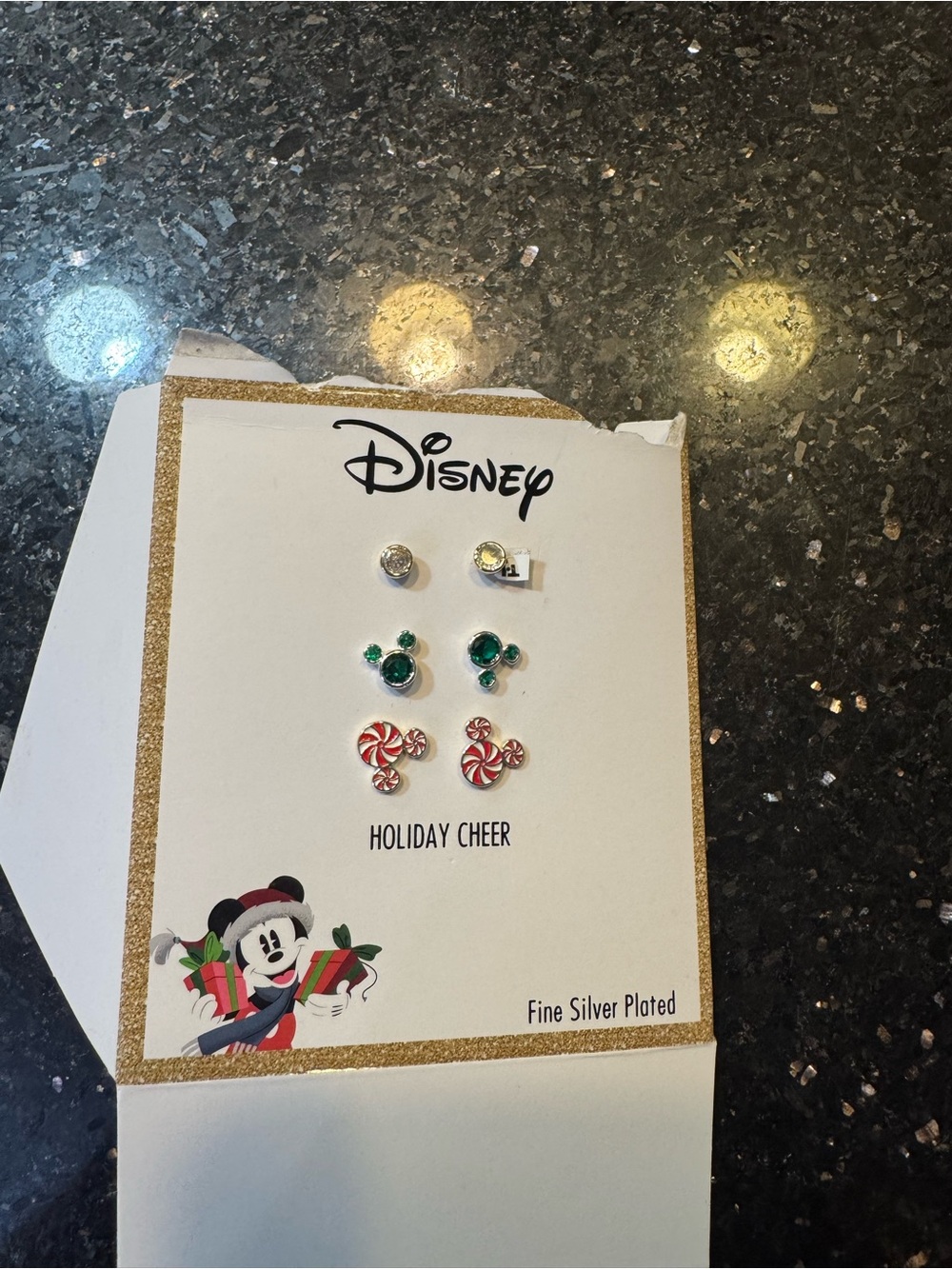 Disney Holiday Cheer Kids Earring Set - Green, Red & Clear